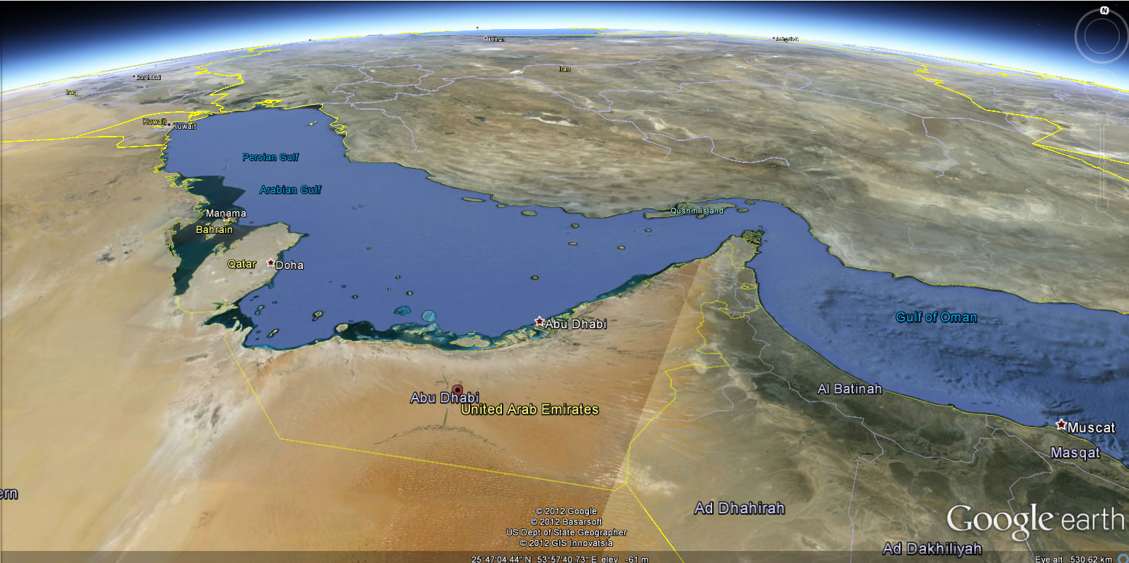 emirats arabes unis terre carte